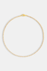 Womens 2.5mm Micro Tennis Chain - Gold