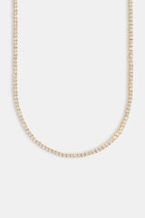 Womens 3mm Gold Plated Tennis Chain