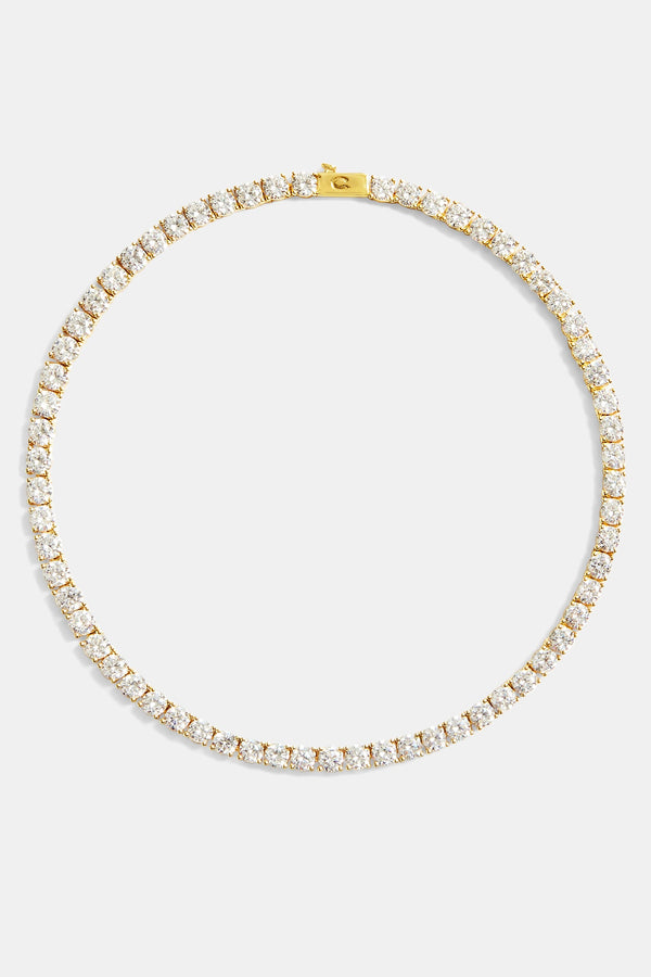 Womens 5mm Tennis Chain - Gold