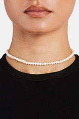 Womens 4mm Pearl Necklace