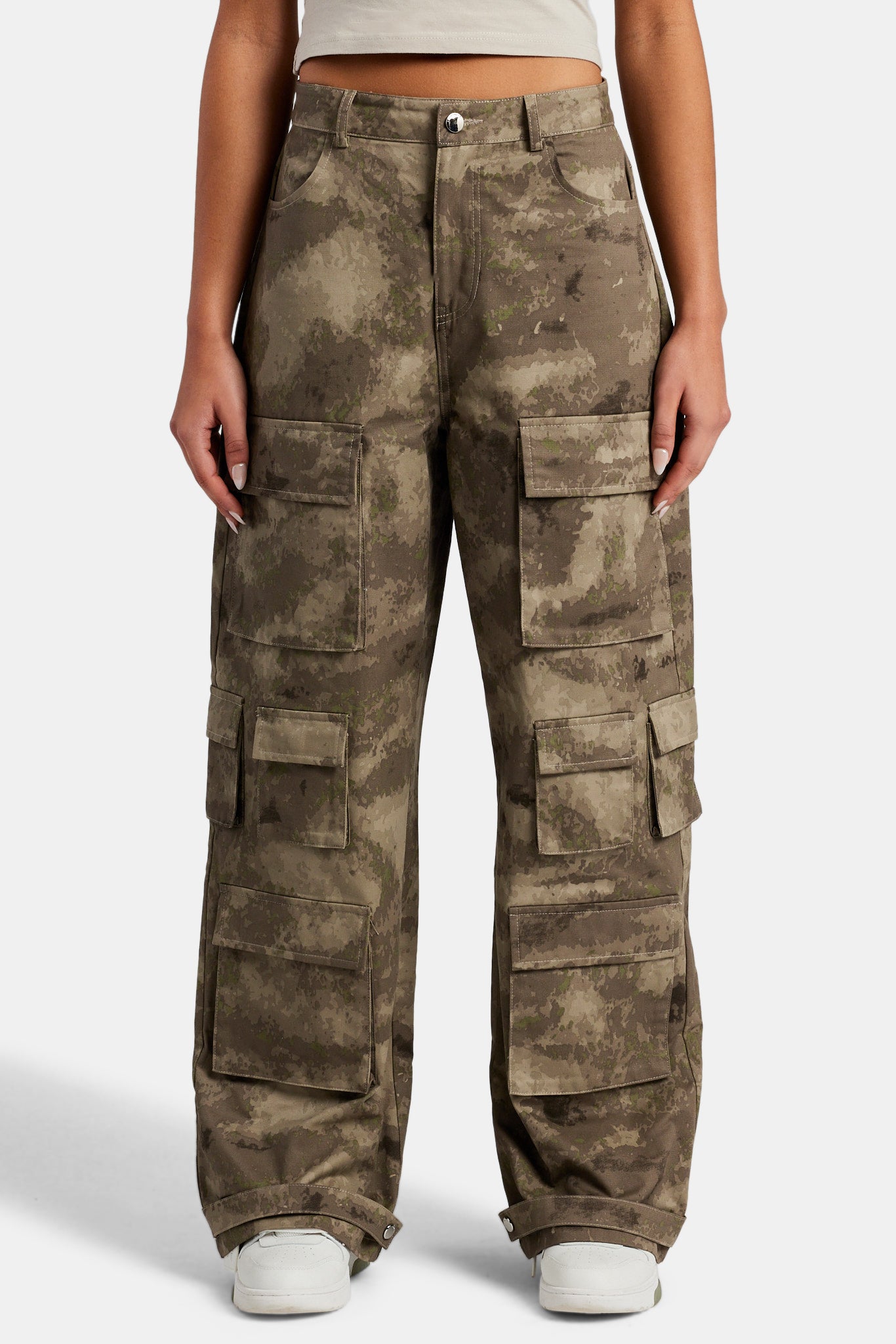 Baggy Multi Pocket Camo Cargo Trouser - Camo | Womens Bottoms | Shop ...