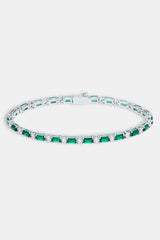 2mm Green And White Tennis Bracelet