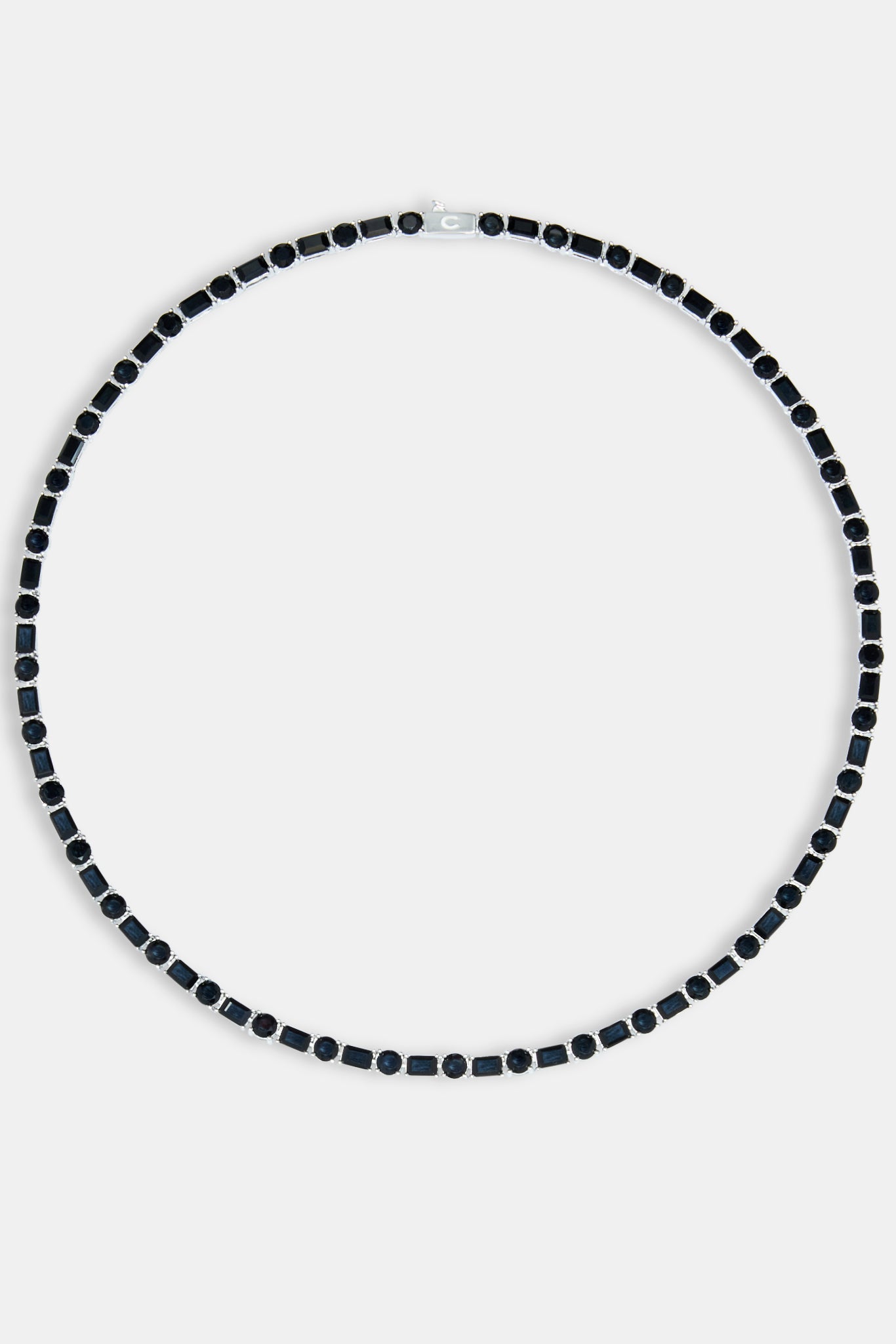Round & Rectangular Tennis Chain - Black 5mm