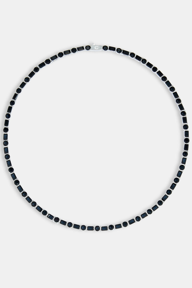 Round & Rectangular Tennis Chain - Black 5mm