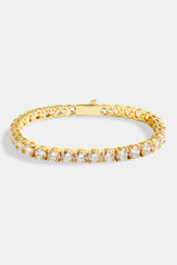 Womens 5mm Tennis Bracelet - Gold