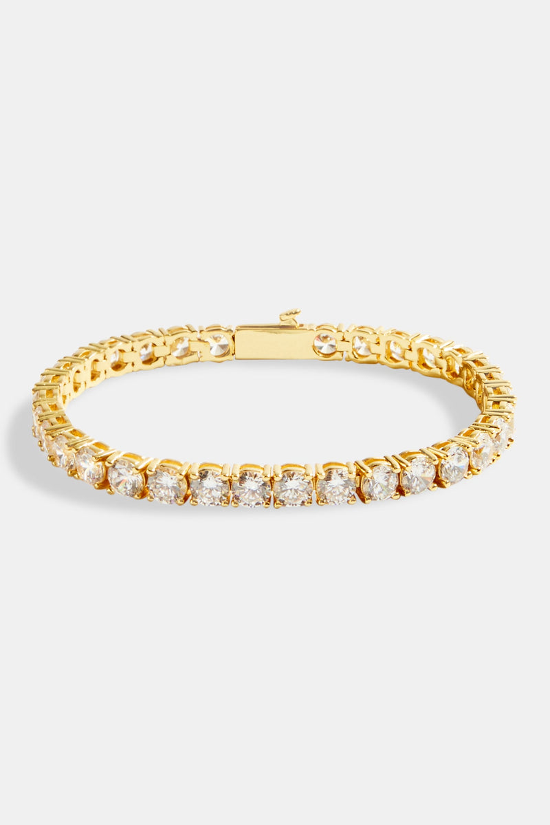 Womens 5mm Tennis Bracelet - Gold