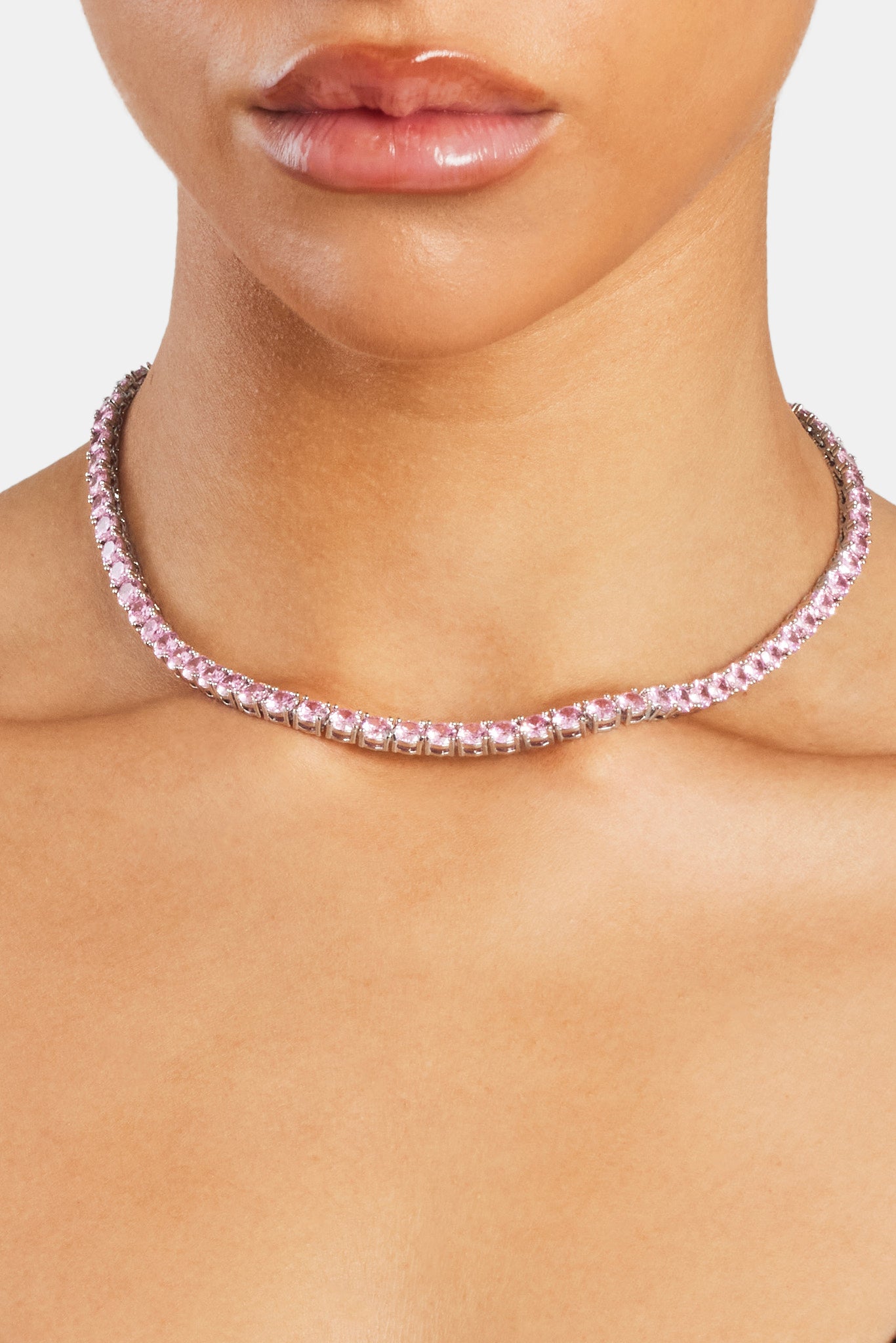 Round Pink Chain 5mm Pastel Pink Tennis Chain | Womens Chains | Shop Tennis Chains at ...