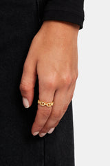 925 Gold Plated Iced Coffee Bean Ring