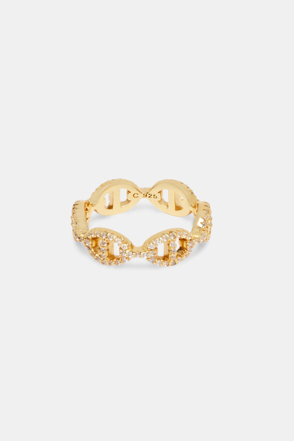925 Gold Plated Iced Coffee Bean Ring