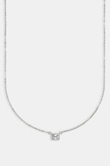 Clear Gemstone Necklace - White