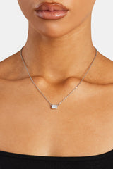 Clear Gemstone Necklace - White