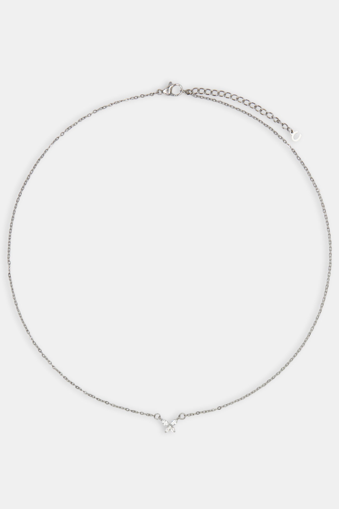 Clear Butterfly Necklace - White