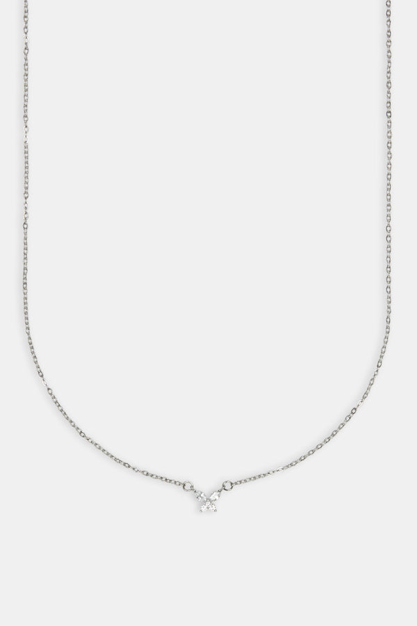 Clear Butterfly Necklace - White