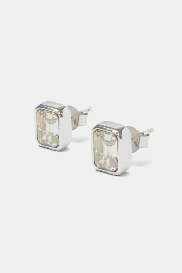 Clear Gemstone Stud Earrings