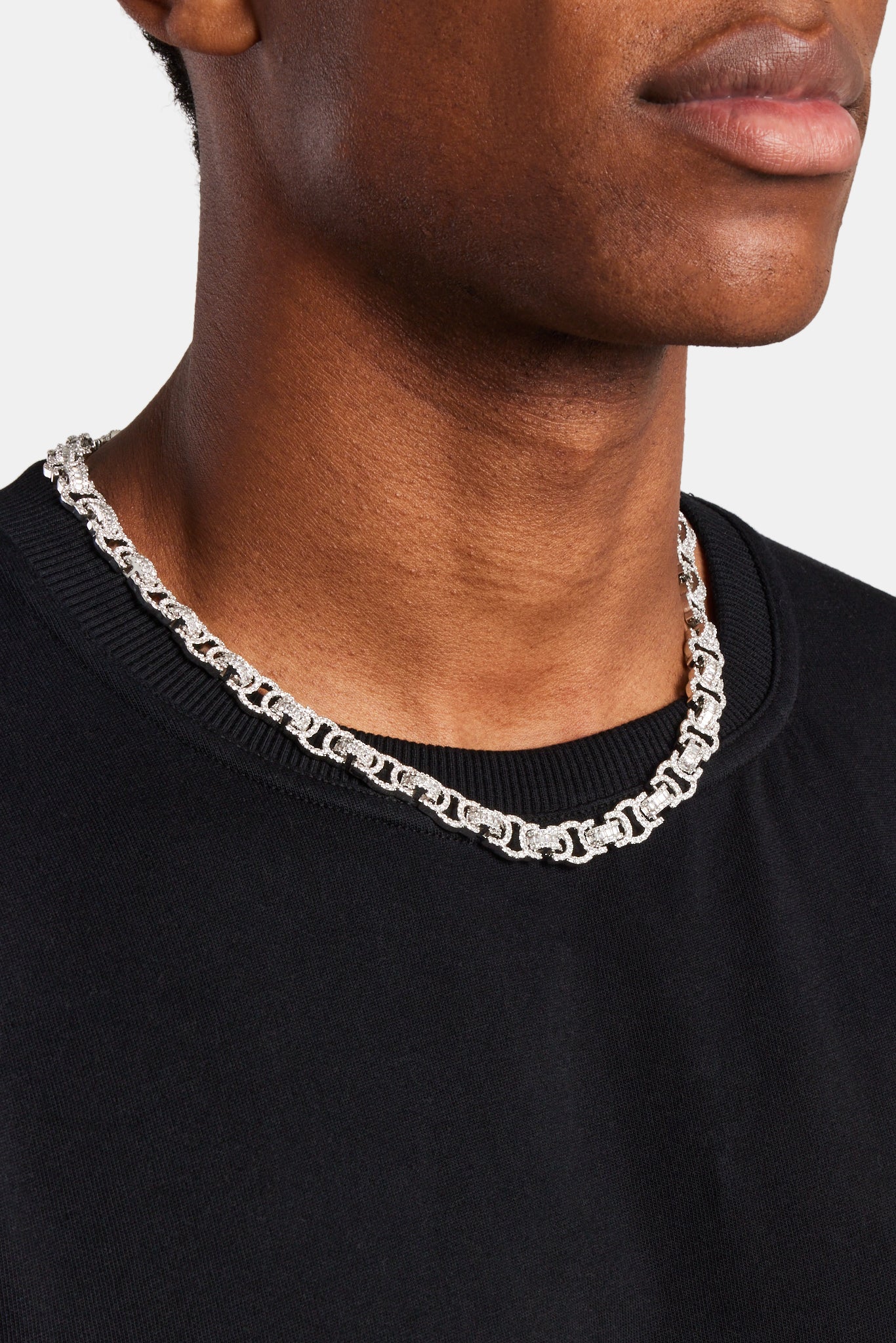 Ys Chain Iced Byzantine Chain - White | Mens Chains | Shop Cuban Chains at ...