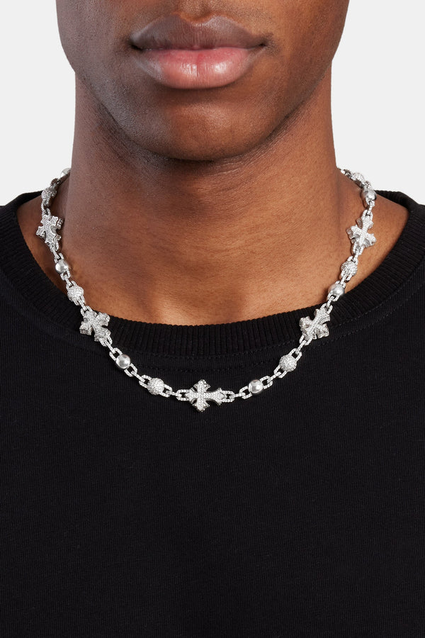 Iced Cross Ball Chain