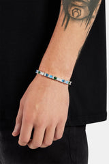 Blue & Green CZ Baguette Tennis Bracelet