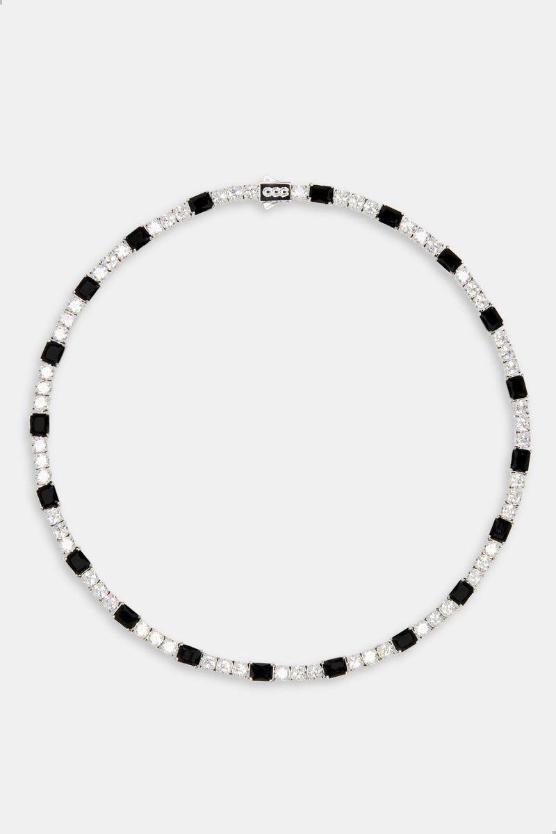 Black & Clear Baguette and Square Tennis Chain