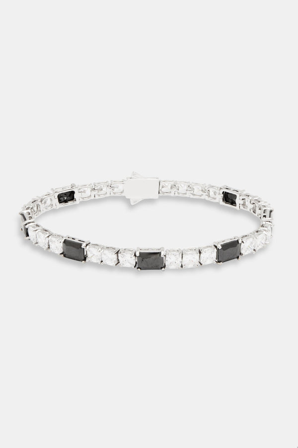 Black & Clear Baguette and Square Tennis Bracelet