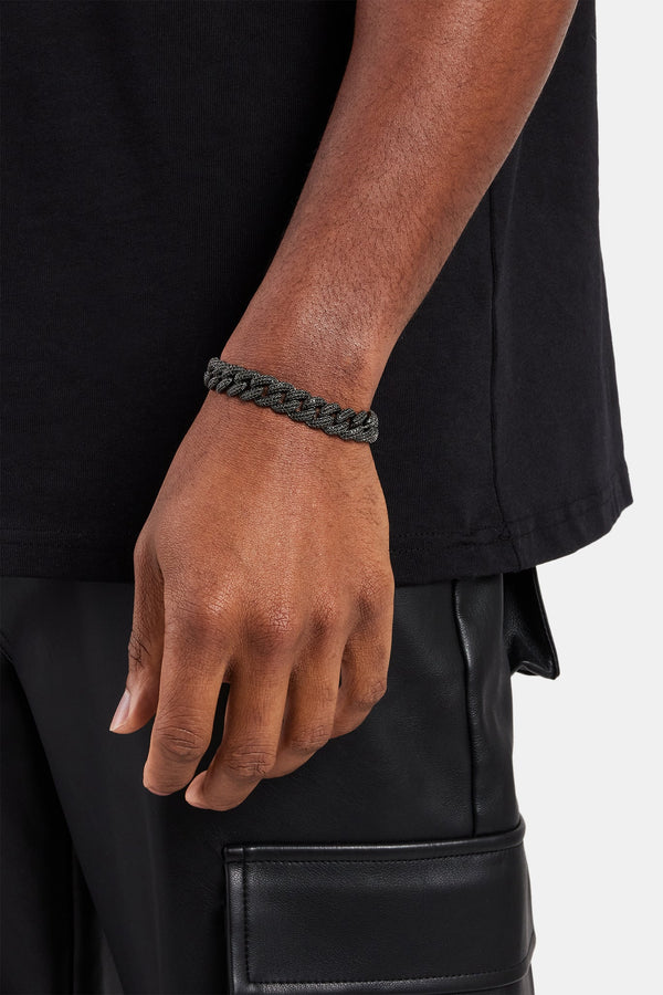 12mm Black Plated CZ Cuban Bracelet
