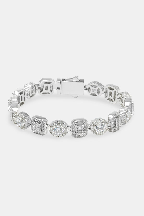 Round & Square Baguette Cluster Bracelet