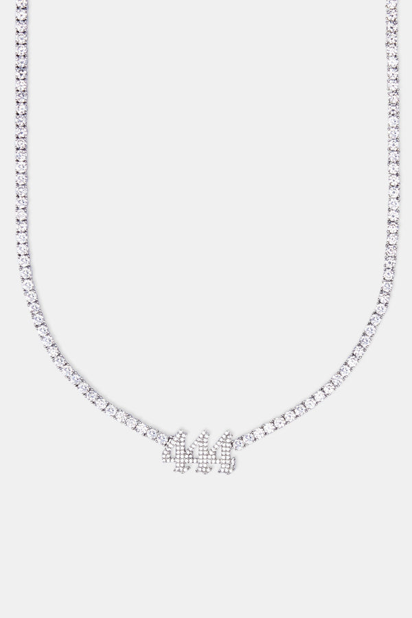 Iced 444 Tennis Chain - White