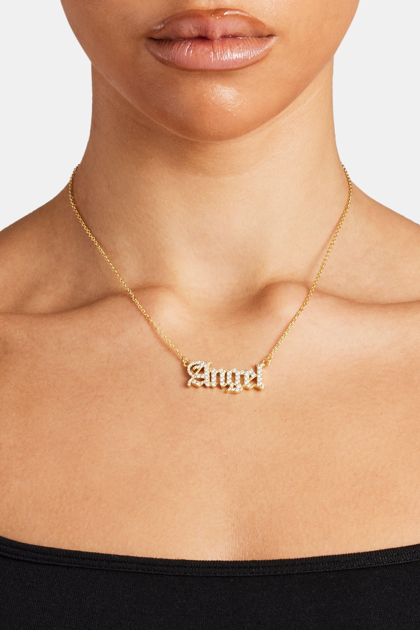 Iced Angel Necklace - Gold
