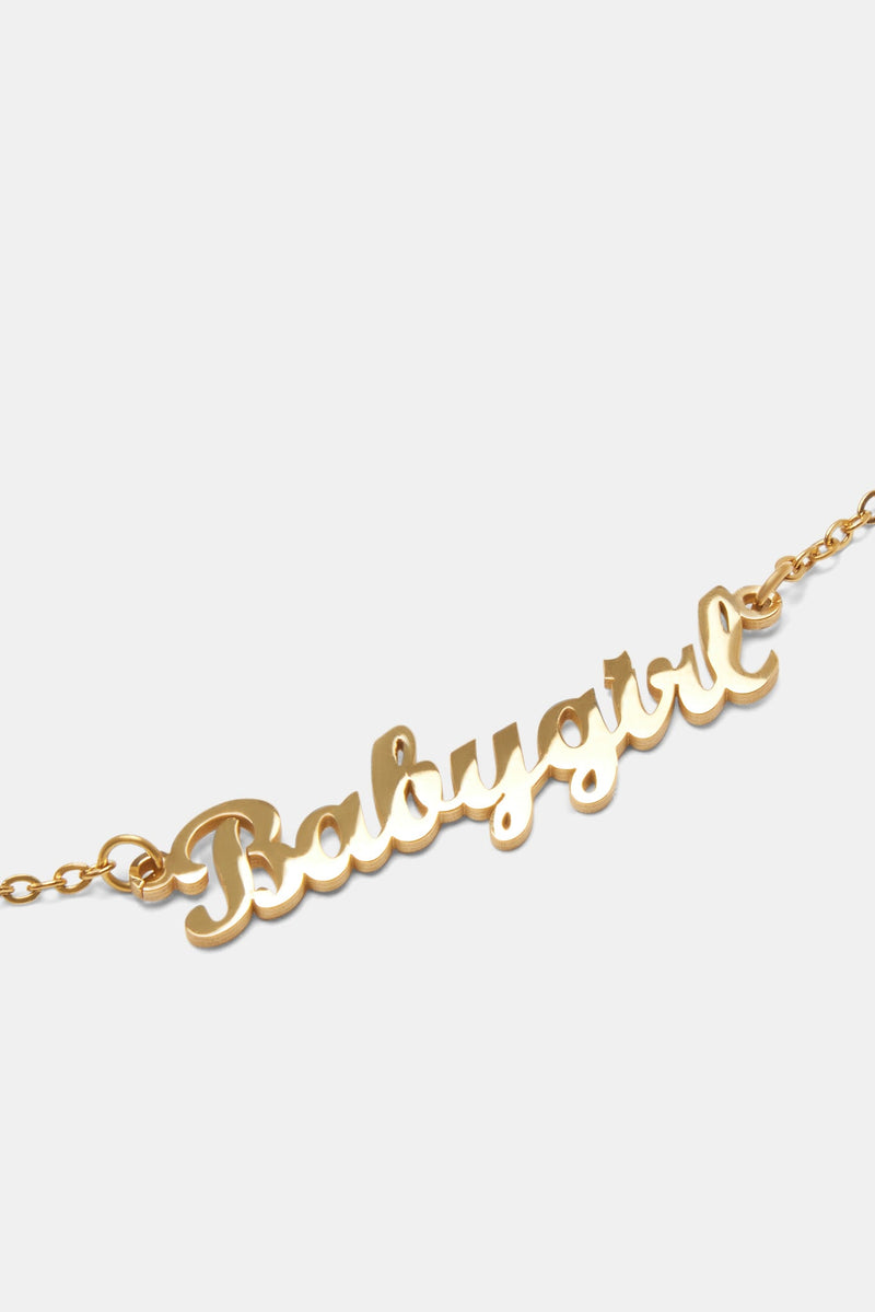 Gold Plated Polished Babygirl Necklace