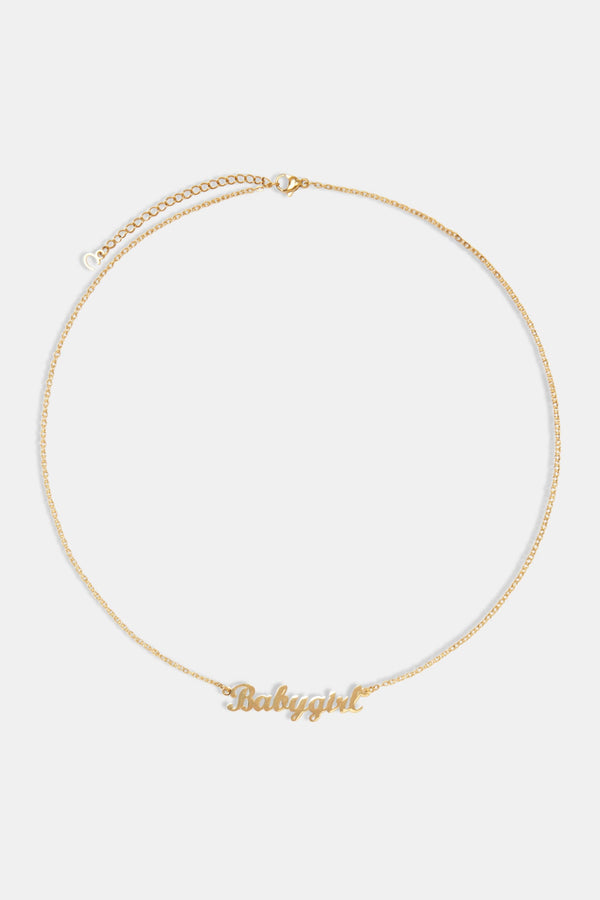 Gold Plated Polished Babygirl Necklace