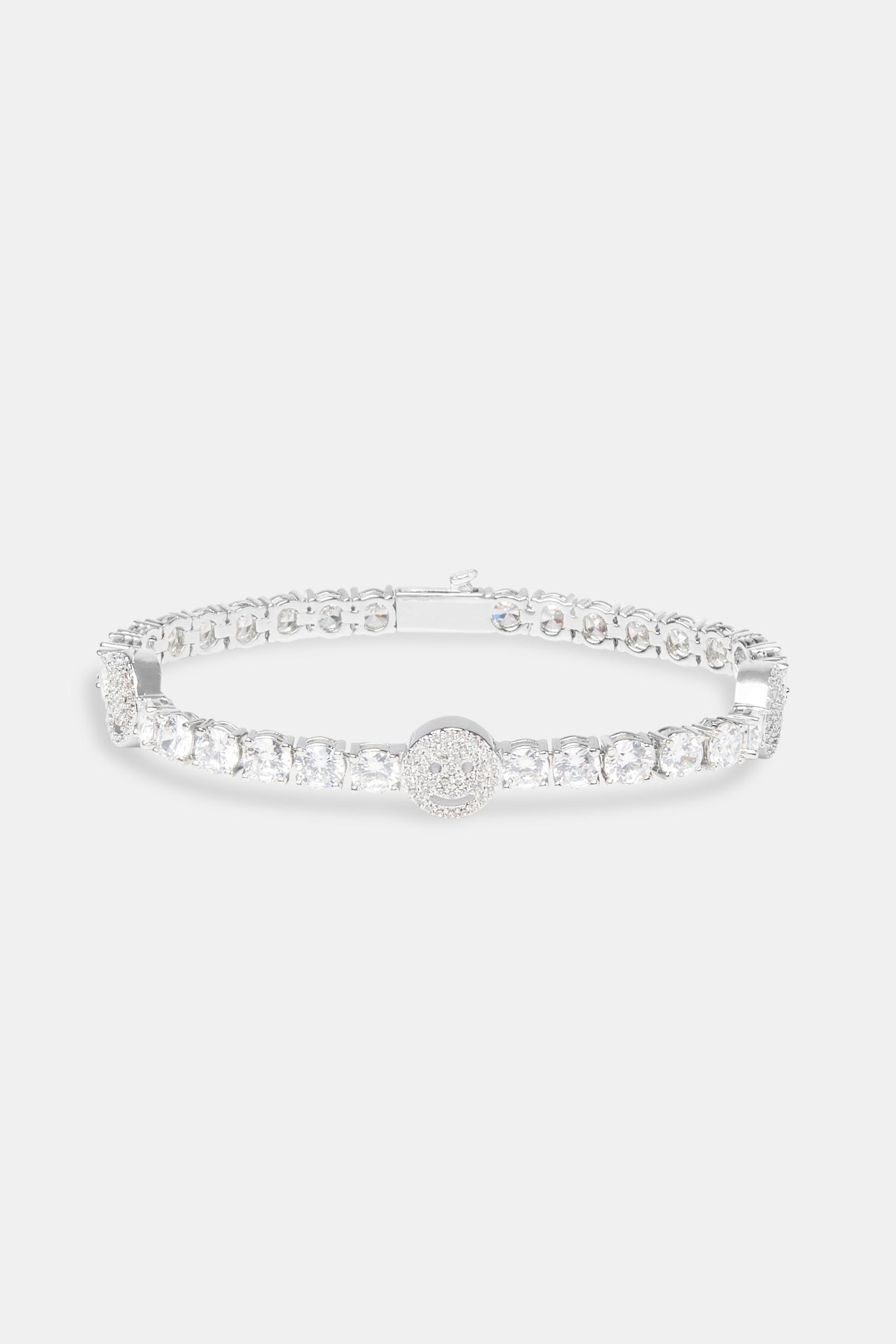 Iced Happy Face Tennis Bracelet - White 5mm | Mens Bracelets | Shop ...