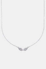 Polished Angel Wings Necklace - White