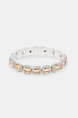 10mm Champagne CZ Square Cluster Bracelet