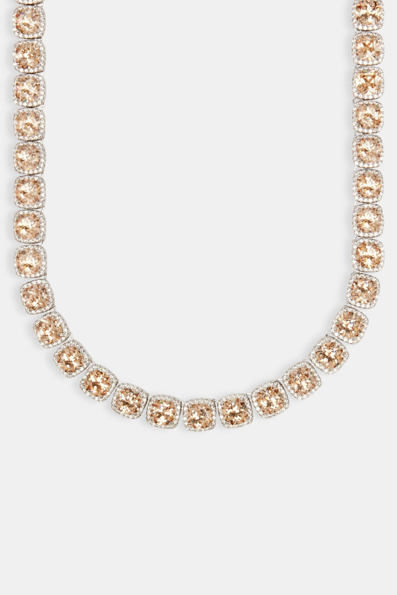 10mm Champagne CZ Square Cluster Chain