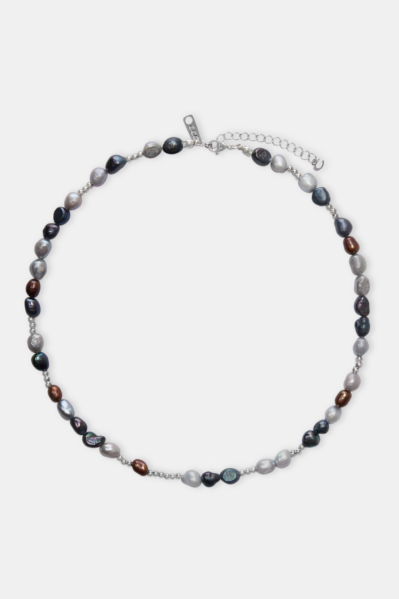 Multi Colour Baroque Freshwater Pearl Bead Necklace - White - 6mm