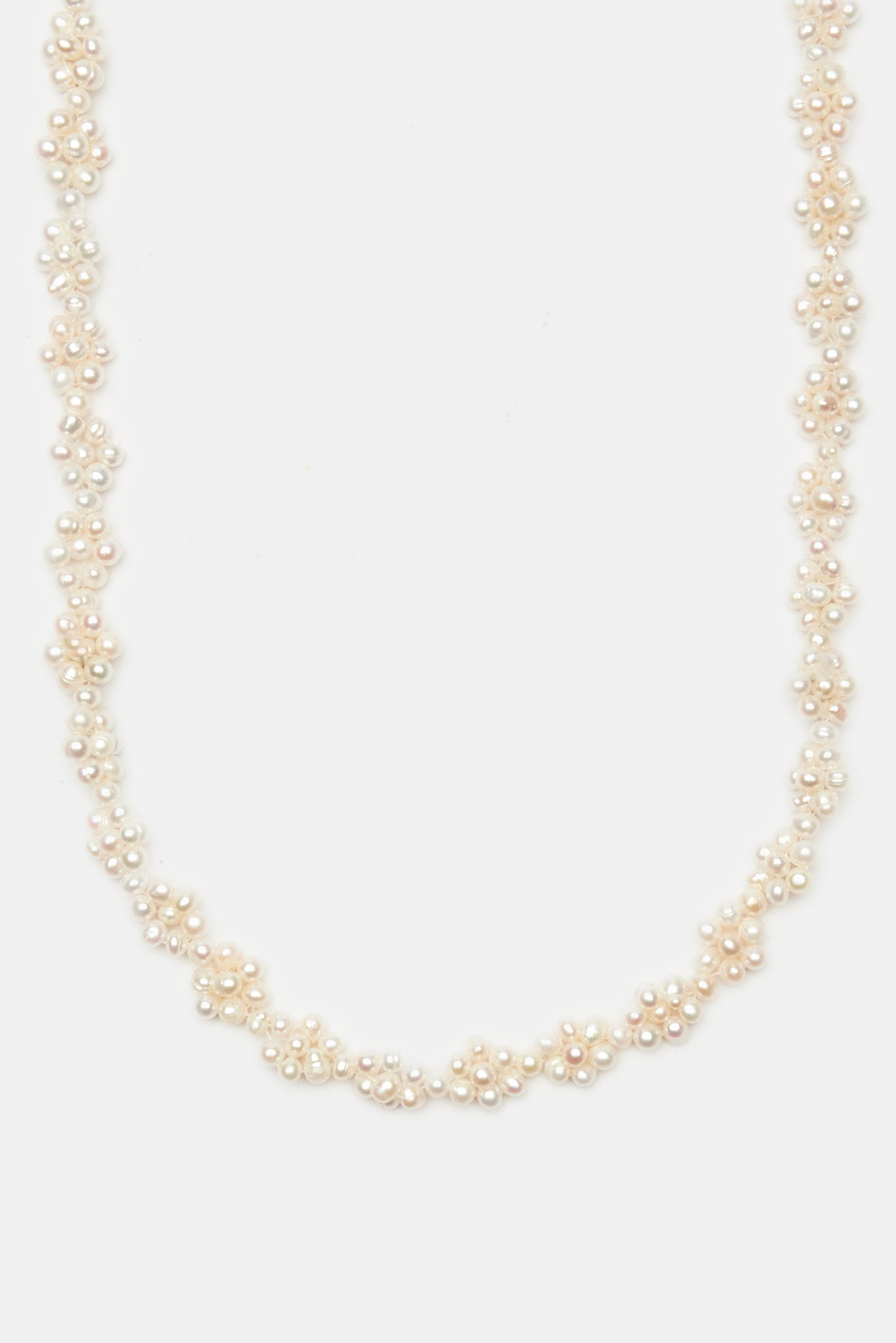 Pearl With Flower Necklace And Earring Set
