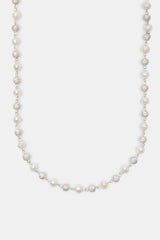 Freshwater Pearl & Ice Ball Necklace - White