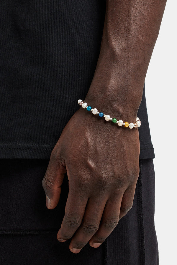 Freshwater Pearl & Multi Colour Bead Bracelet