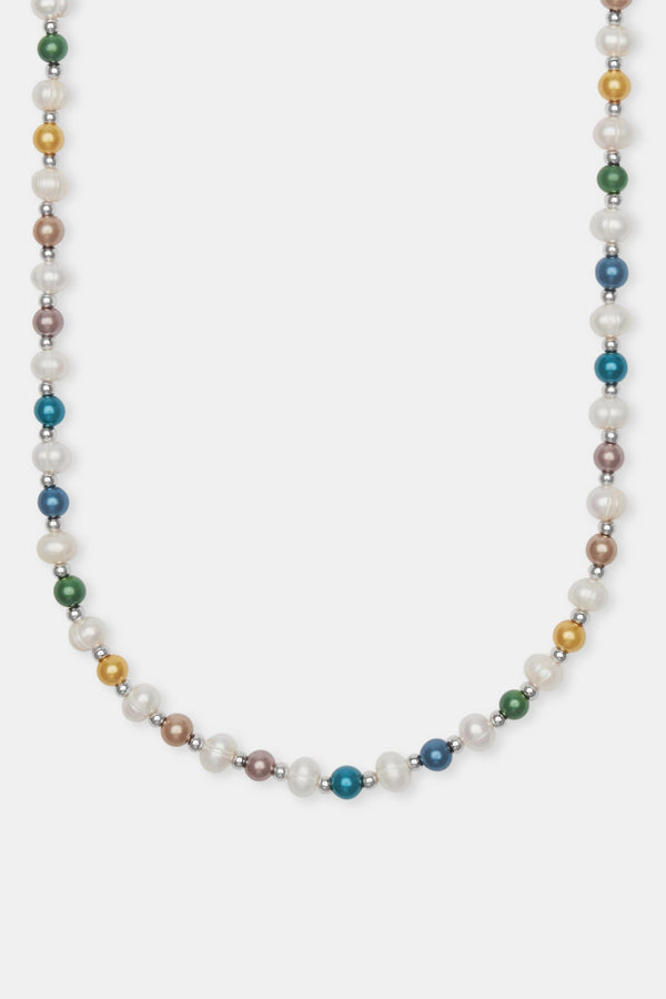 Freshwater Pearl & Multi Colour Bead Necklace