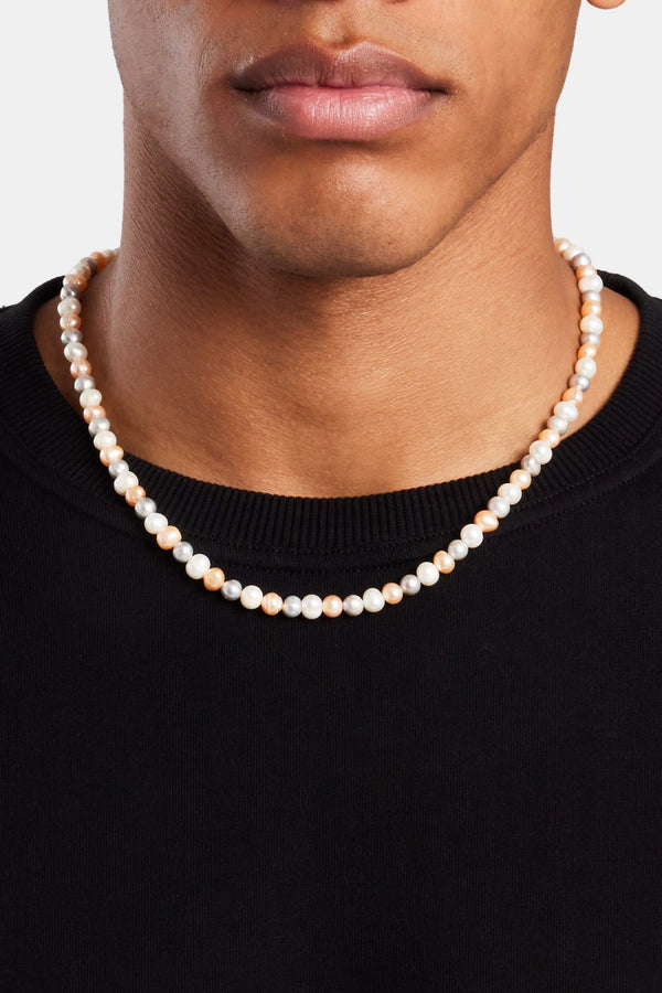 Multi Colour Freshwater Pearl Necklace - White