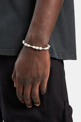 Metallic Freshwater Pearl Bracelet - White