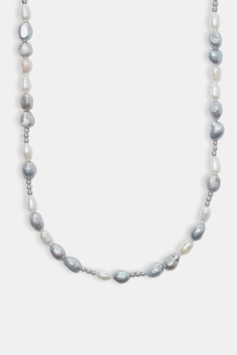 Metallic Freshwater Pearl Ice Ball Necklace