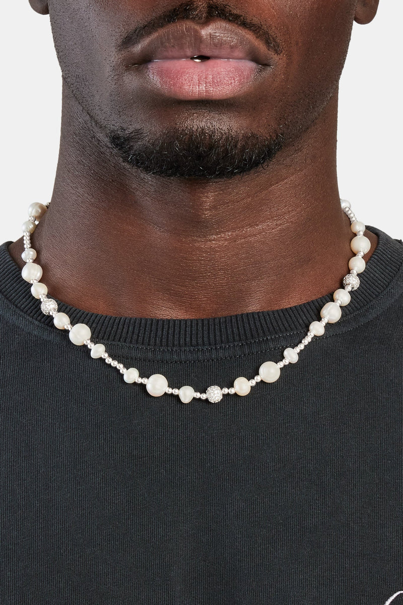 Metallic Freshwater Pearl Bead Necklace