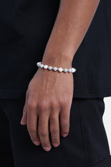 Freshwater Pearl Ice Ball Bracelet - White