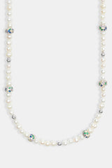 Freshwater Pearl & Multi Iced Ball Necklace