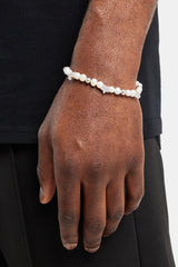 Iced Star Bead Freshwater Pearl Bracelet