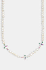 Iced Cross Freshwater Pearl Necklace