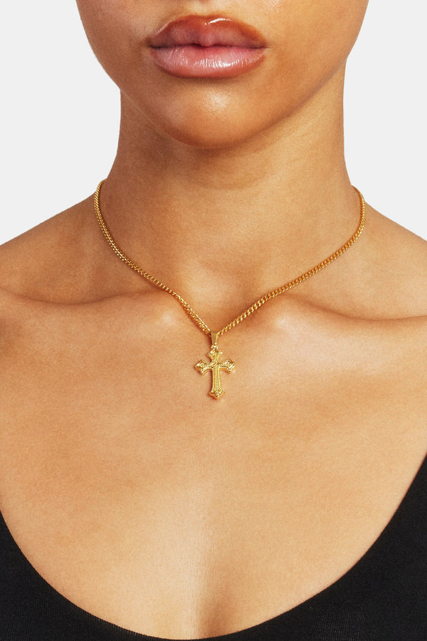 Womens Polished Cross Necklace