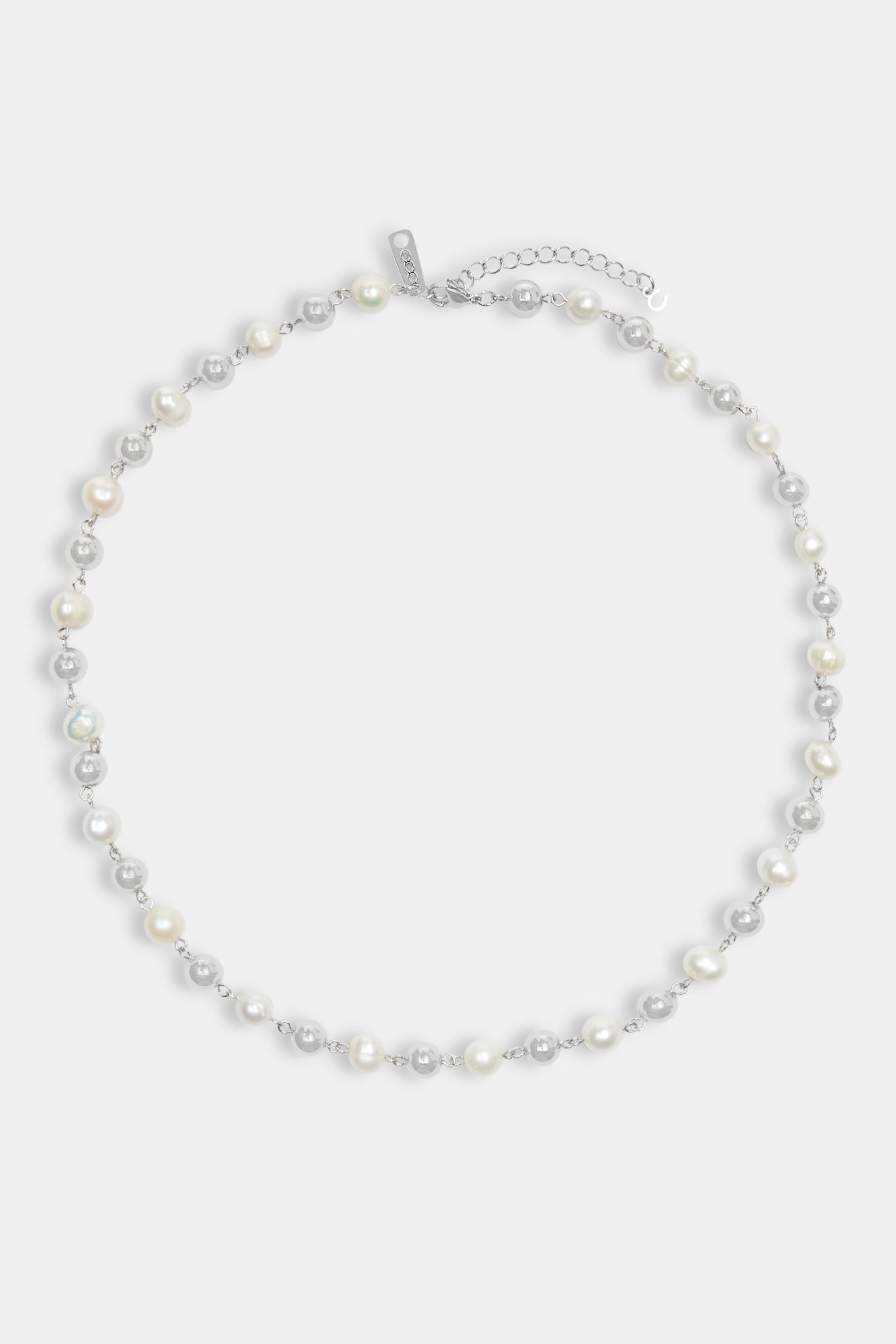 Polished Ball & Freshwater Pearl Necklace