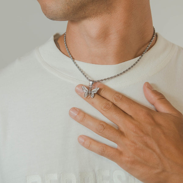 Butterfly Pendant - White Gold - Cernucci