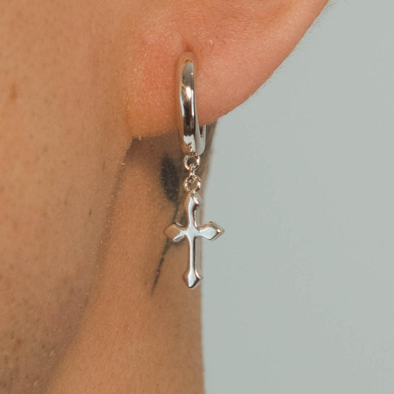 Celtic Cross Earrings - White Gold - Cernucci